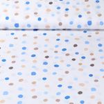 Baumwoll-Popeline - Große Punkte Weiß Blau