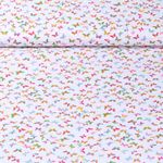 Baumwoll-Webware - Bunte Schmetterlinge Weiß