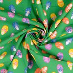 Bomulds-Cretonne - Farverige Æg Grøn