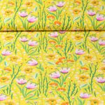 Baumwoll-Cretonne - Frühlingsblumen Gelb