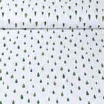 Popeline de coton - Gouttes de pluie Blanc Vert