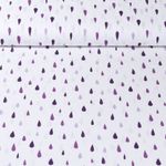 Baumwoll-Popeline - Regentropfen Weiß Violett