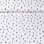 Baumwoll-Popeline - Regentropfen Weiß Taupe