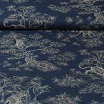 Baumwoll-Popeline - Digitaldruck Dschungel Nachtblau