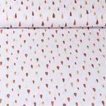 Baumwoll-Popeline - Regentropfen Weiß Ziegelrot