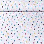 Baumwoll-Popeline - Regentropfen Weiß Multicolor