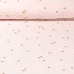 Baumwoll-Musselin - Kleine Herzen Creme