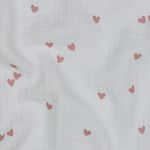 Mousseline de coton - Petits cœurs blancs