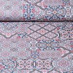 Baumwoll-Canvas - Digitaldruck Fliesen Hellblau