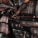Toile de coton – Impression numérique Valises vintage gris