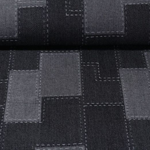 Jeans - Jacquard Patchwork Noir