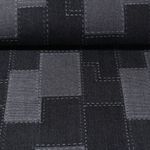 Jeans - Jacquard Patchwork Schwarz-0