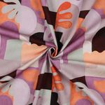 Katoenen canvas - Digitale print Abstracte strepen lila