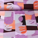 Toile de coton canevas - Impression digitale Abstrait Rayures Lilas