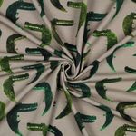 Sommersweat French Terry Digitaldruck Krokodile Taupe