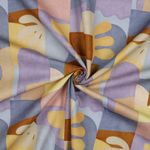 Katoenen canvas – Digitale print Abstracte strepen Lichtblauw