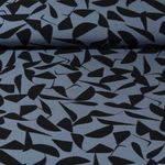 Popeline de viscose - Stretch Abstrait Bleu pétrole