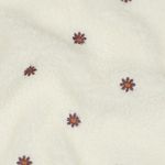 Teddy fleece - broderade blommor ecru