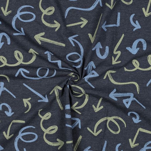 Jersey - Melange Pfeile Jeansblau