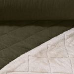 Tissu matelassé pour veste  - Teddy Vert militaire Beige 70mm