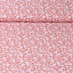 Popeline de coton - Fleurs Orange