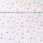 Popeline de coton - Etoiles Blanc