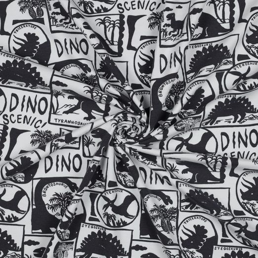 Jersey - Dino Patches Weiß Schwarz