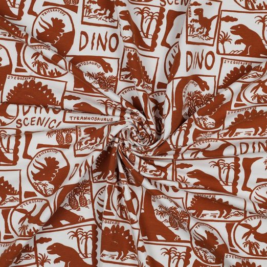 Jersey - Dino Patches Weiß Braun