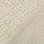 Bomulds-musselin - Double Gauze digitaltryk tulipaner offwhite grøn