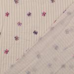 Mousseline de coton - Double Gauze imprimé numérique Papillons Rayures Beige rosé