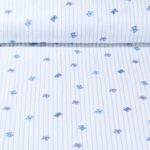 Baumwoll-Musselin - Double Gauze Digitaldruck Schmetterlinge Streifen Offweiß Bleu