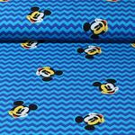 Jersey - Digitaldruck Mickey Mouse ZickZack Blau