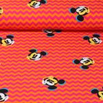 Jersey - Digitaldruck Mickey Mouse ZickZack Rot