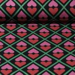 Organic Jacquard Jersey - Hamburger Liebe Hand on Heart Musta