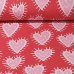 Jersey jacquard bio - Hamburger Liebe Hand on Heart Mood Rouge-0