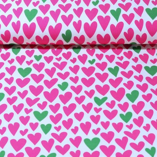 Bio Jersey - Hamburger Liebe Digitaldruck Hand On Heart Honest Ecru Pink
