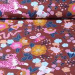 Bio Musselin - Hamburger Liebe Digitaldruck Hand On Heart Mixed Emotions Braun