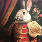 Kunstleder - Panel König Hase Multicolor