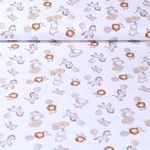 Popeline de coton - Animaux en fête Blanc