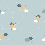 Bomullspoplin - natthimmel ljusblå