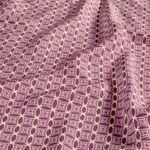 Viskospoplin - Blommor och cirklar i malva