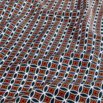 Viskospoplin - Blommor cirklar marin