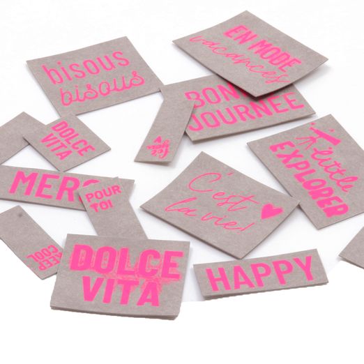 SnapPap Label grau/neon-pink - Message