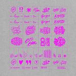 40 étiquettes en SnapPap Gris/Rose fluo - Expressions-1