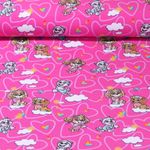 Jersey - Digitaldruck Paw Patrol Herzen Pink