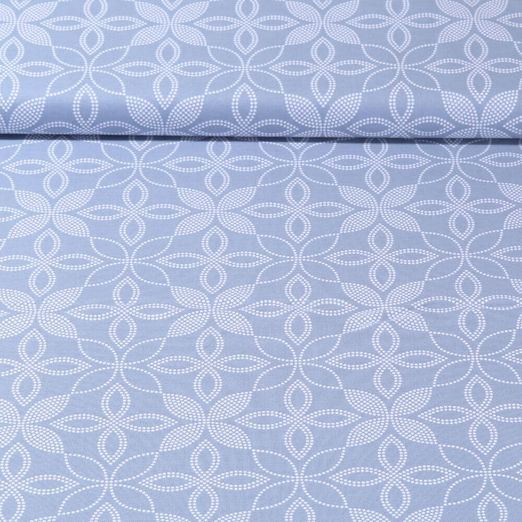 Tissu coton Gütermann - Collection brillante Fleurs Bleu clair