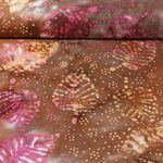Baumwoll-Popeline - Batik Blätter Braun