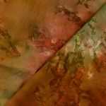 Katoenen popeline – Tie Dye bruin groen