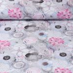 Viskose Popeline - Digitaldruck Blüten Grau