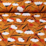 Viskose Popeline - Digitaldruck Blumen Orange